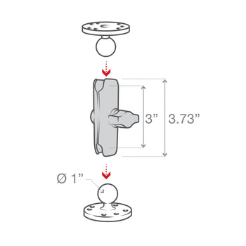 RAM-B-201:RAM-B-201_7:RAM Double Socket Arm - B Size Medium
