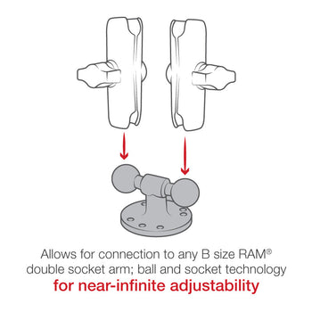 RAM-B-217:RAM-B-217_2:RAM Double Ball Adapter with Round Base - B Size