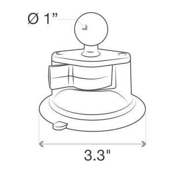 RAM-B-224-1:RAM-B-224-1_4:RAM Twist-Lock™ Suction Cup Base with Ball
