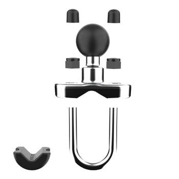 RAM-B-231CH:RAM-B-231CH_2:RAM Chrome Handlebar U-Bolt Base for Rails 0.5" to 1" in Diameter