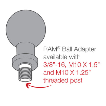 RAM-B-236:RAM-B-236_7:RAM Ball Adapter with 3/8"-16 Threaded Post & Lock Washer - B Size