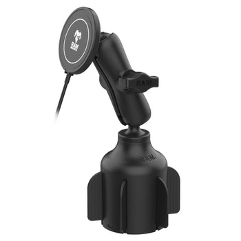 RAP-B-299-4-AP-MAG-1-W2MU:RAM-B-299-4-AP-MAG-1-W2MU_1:RAM Stubby™ Cup Holder Mount with RAM Qi2 15W Wireless Charger