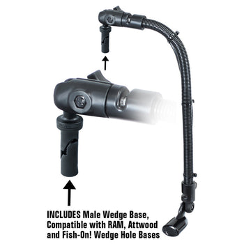 RAM-B-316-18-TRA1-354-75:RAM-B-316-18-TRA1-354-75_2:RAM Transducer Mount with 18" Rod & Wedge for RAM, Attwood & Fish-On!