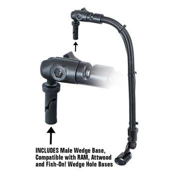 RAM-B-316-18-TRA1-354:RAM-B-316-18-TRA1-354_2:RAM Transducer Mount with 18" Rod and Wedge Base for Hobie & Scotty