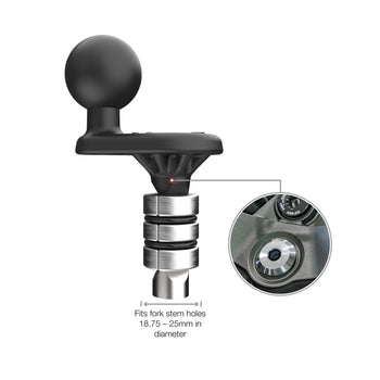 RAM-B-342W-2U:RAM-B-342W-2U_2:RAM Motorcycle Fork Stem Wedge Ball Base - 19-25mm Holes