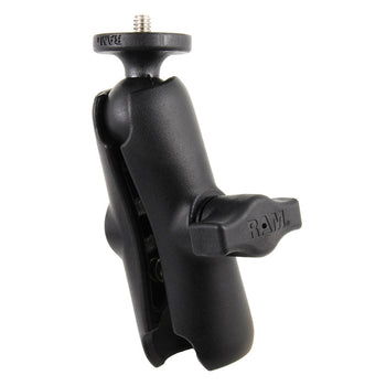 RAM-B-366-201U:RAM-B-366-201U_1:RAM Double Socket Arm with 1/4"-20 Action Camera Adapter