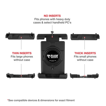 RAM-B-400-PD7U:RAM-B-400-PD7U_5:RAM Quick-Grip™ Pro XL Phone Mount with Small Tough-Claw™ Base - Medium