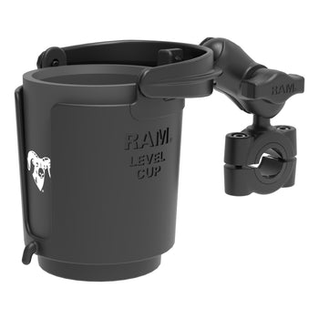 RAM-B-408-75-1-A-132U:RAM-B-408-75-1-A-132U_1:RAM Level Cup™ 16oz Drink Holder with RAM Torque™ Medium Rail Base