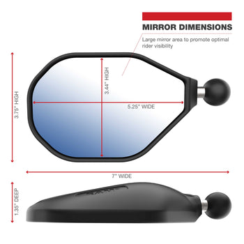 RAM-B-465RU:RAM-B-465RU_3:RAM Tough-Mirror™ Right Mirror with Ball