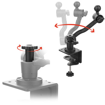 RAM-CC1-411D-114-PA-BGU:RAM-CC1-411D-114-PA-BGU_4:RAM Heavy Duty C-Clamp Base with Swivel Ratchet Arm & Ball - C Size