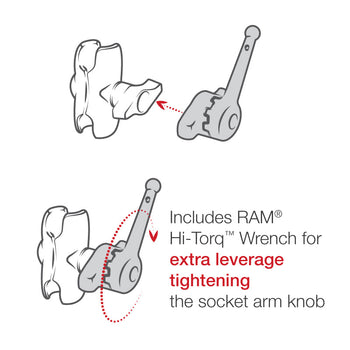 RAM-D-111-C-KNOB9H:RAM-D-111-C-KNOB9H_4:RAM Large Marine Electronics Mount with RAM Hi-Torq Wrench - Short