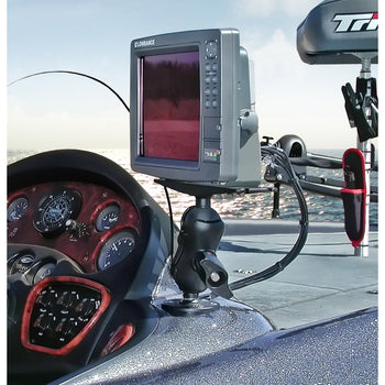 RAM-D-111U-C-MI1:RAM-D-111U-C-MI1_4:RAM Large Marine Electronics Mount with Jam Nut - Short