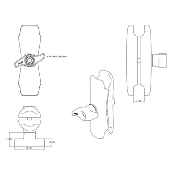 RAM-D-201U:RAM-D-201U_2:RAM Double Socket Arm - D Size Medium