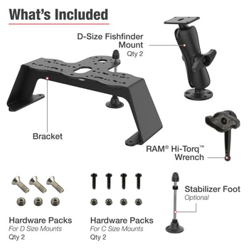 RAM-FF1-D-202-25-202-2:RAM-FF1-D-202-25-202-2_5:RAM Fishfinder Deck Kit with Dual Humminbird Helix 8-10 & XPLORE Mount