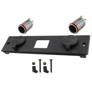 RAM-FP2-CIG2-BLOCK:RAM-FP2-CIG2-BLOCK_1:RAM Tough-Box™ 2" Faceplate with Two 12V Lighter Receptacles X15