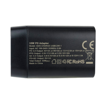RAM-GDS-CHARGE-PPS-C2W:RAM-GDS-CHARGE-PPS-C2W_3:GDS Type-C and Type-A 33W 2-Port Wall Charger - PD3.0 & PPS