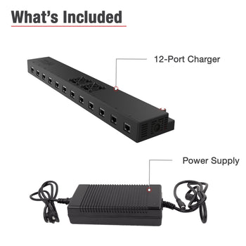 RAM-GDS-CHARGE-USBC-RJ45-12:RAM-GDS-CHARGE-USBC-RJ45-12_5:GDS 12-Port 300W USB-C + RJ45 Power Delivery Wall Charger