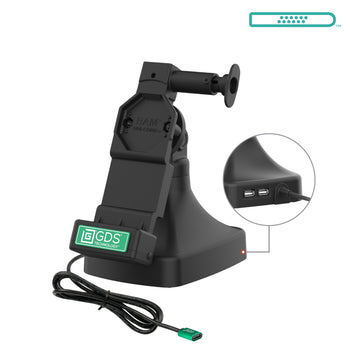 RAM-GDS-DOCK-D14-U4C-2A:RAM-GDS-DOCK-D14-U4C-2A_1:GDS Uni-Conn™ Tilt & Swivel Dock with USB-C + Data