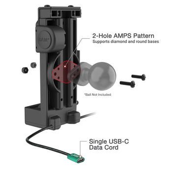 RAM-GDS-DOCK-V12-U1CP-CU:RAM-GDS-DOCK-V12-U1CP-CU_5:GDS® Uni-Conn™ Spring Loaded Power + Single USB-C Dock