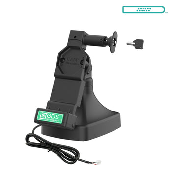 RAM-GDS-DOCKL-D14-U4E:RAM-GDS-DOCKL-D14-U4E_1:GDS Uni-Conn™ Locking Tilt & Swivel Dock with PoE