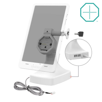 RAM-GDS-DOCKL-D14-U5E-2A-GRY:RAM-GDS-DOCKL-D14-U5E-2A-GRY_2:GDS Uni-Conn™ Powered Locking Tilt & Swivel Dock with PoE + Data - Gray