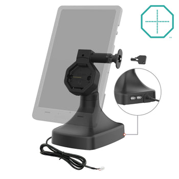RAM-GDS-DOCKL-D14-U5E-2A:RAM-GDS-DOCKL-D14-U5E-2A_2:GDS Uni-Conn™ Powered Locking Tilt & Swivel Dock with PoE + Data