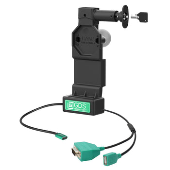 RAM-GDS-DOCKL-U4CP-DBUSBAU:RAM-GDS-DOCKL-U4CP-DBUSBAU_1:GDS® Uni-Conn™ Locking Dock + USB-A & DB9 with Release Button