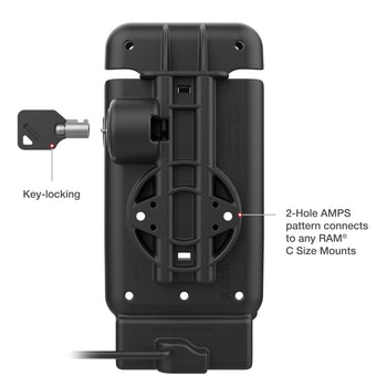 RAM-GDS-DOCKL-V15-CU:RAM-GDS-DOCKL-V15-CU_4:GDS Powered Locking Vehicle Dock for Honeywell CT37 with IntelliSkin