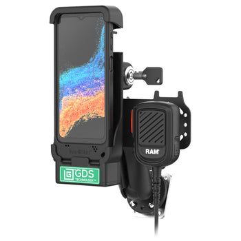 RAM-GDS-DOCKL-V15-SAM84-RSM4:RAM-GDS-DOCKL-V15-SAM84-RSM4_1:GDS Locking PTT Speaker Mic Kit for XCover7 Pro/6 Pro - ESChat & Zello