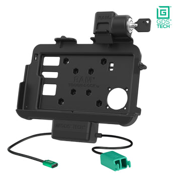 RAM-GDS-DOCKL-ZE46PD2U:RAM-GDS-DOCKL-ZE46PD2U_2:Locking GDS Thin-Dock™ + Dual USB for Zebra ET401 8" with IntelliSkin
