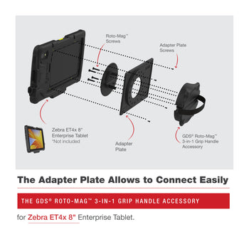 RAM-GDS-ROTO2-ZE20U:RAM-GDS-ROTO2-ZE20U_4:GDS Roto-Mag™ 3-in-1 Grip Handle Accessory for Zebra ET4x 8” Tablet