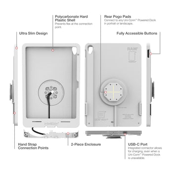 RAM-GDS-SKIN-AP40-TCB-GRY:RAM-GDS-SKIN-AP40-TCB-GRY_5:IntelliSkin Thin-Case™ for iPad 10th & 11th Gen (Rear Pogo Pads) - Gray