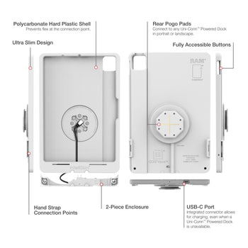 RAM-GDS-SKIN-AP45-M2-TCB-GRY:RAM-GDS-SKIN-AP45-M2-TCB-GRY_5:IntelliSkin Thin-Case™ for iPad Air 11 M2 & M3 (Rear Pogo Pads) - Gray
