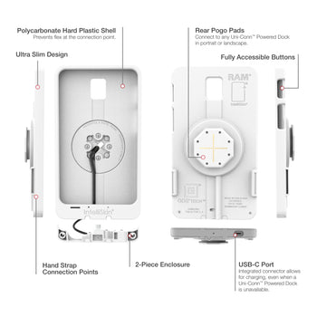 RAM-GDS-SKIN-SAM93-TCB-GRY:RAM-GDS-SKIN-SAM93-TCB-GRY_5:IntelliSkin Thin-Case™ for Tab Active5 & 3 (Rear Pogo Pads) - Gray