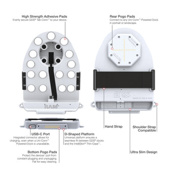 RAM-GDS-TABC-OTD1DB-GRY:RAM-GDS-TABC-OTD1DB-GRY_4:GDS Tab-Conn™ for OtterBox Defender Cases (D Shape & Rear Pads) - Gray