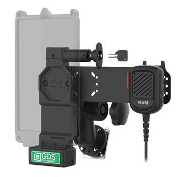 RAM-GDS-U4L-RSM-A04:RAM-GDS-U4L-RSM-A04_2:GDS Uni-Conn™ Locking PTT Remote Speaker Mic Bundle for ESChat & Zello