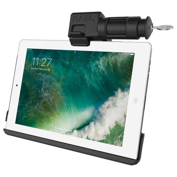 RAM-HOL-AP15KLU:RAM-HOL-AP15KLU_1:RAM EZ-Roll'r™ Keyed Locking Holder for iPad 6th Gen, Air 2 + More