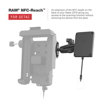 RAM-HOL-GE3NKLU:RAM-HOL-GE3NKLU_4:RAM Form-Fit Locking Holder for Getac ZX70 - NFC Extender Compatible