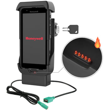 RAM-HOL-HON12PDHLU:RAM-HOL-HON12PDHLU_1:RAM Locking Powered Dock + USB-A for Honeywell CT40/45/47 - Heated Pins