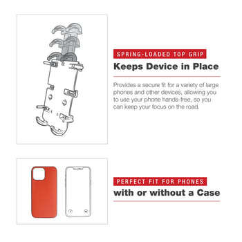RAM-HOL-PD4-400-1RU:RAM-HOL-PD4-400-1RU_5:RAM Quick-Grip™ XL Phone Mount with Rotating Low-Profile Tough-Claw™