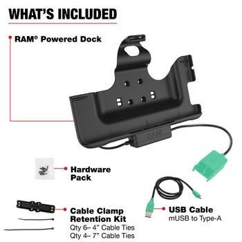 RAM-HOL-SAM52PD2U:RAM-HOL-SAM52PD2U_3:RAM Power & Dual USB Data Dock for Tab Active5 Pro & 4 Pro