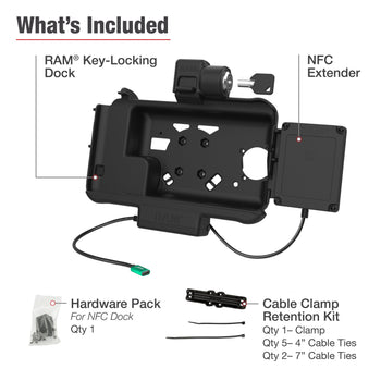 RAM-HOL-SAM58CPKL-NFCU:RAM-HOL-SAM58CPKL-NFCU_5:RAM Locking USB-C Powered Dock for Tab Active5 & 3 with NFC Extender