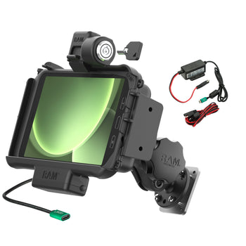 RAM-HOL-SAM58CPKLN-225-V7CU:RAM-HOL-SAM58CPKLN-225-V7CU_1:RAM Locking Modular Powered Dock & Mount for Samsung Tab Active5 & 3