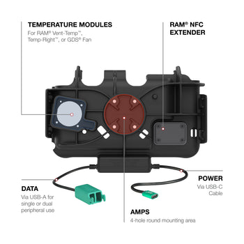 RAM-HOL-SAM58CPKLN-2AU:RAM-HOL-SAM58CPKLN-2AU_4:RAM® Locking Modular Power + Dual USB Dock for Tab Active5 & Tab Active3