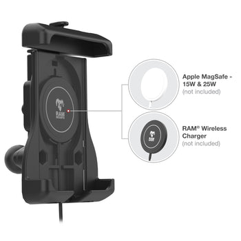 RAM-HOL-UN15WBU:RAM-HOL-UN15WBU_3:RAM Quick-Grip™ Holder with Ball for iPhone 12 Series + MagSafe