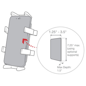 RAM-HOL-UN4U:RAM-HOL-UN4U_7:RAM Finger-Grip™ Universal GPS and Radio Holder
