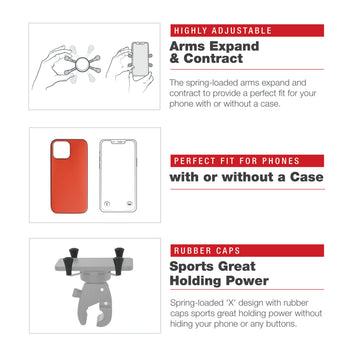 RAM-HOL-UN7-404-2U:RAM-HOL-UN7-404-2U_7:RAM X-Grip Phone Mount with Low-Profile Medium Tough-Claw™