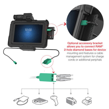 RAM-HOL-ZE10PD2CLU:RAM-HOL-ZE10PD2CLU_5:GDS® Combo Locking Power + Dual USB Dock for Zebra ET5x 8.3" & 8.4"