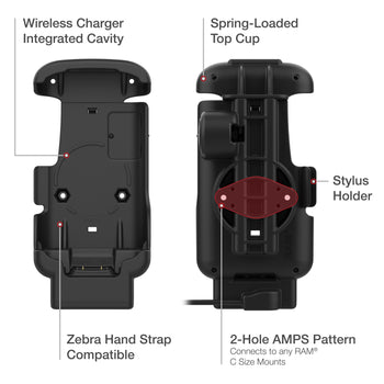 RAM-HOL-ZE17-2U:RAM-HOL-ZE17-2U_5:RAM Form-Fit Powered Dock for Zebra TC53 & TC58