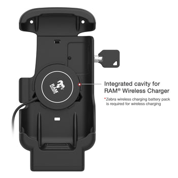 RAM-HOL-ZE17L-NP-1U:RAM-HOL-ZE17L-NP-1U_4:RAM Key-Locking Form-Fit Holder for Zebra TC73 & TC78